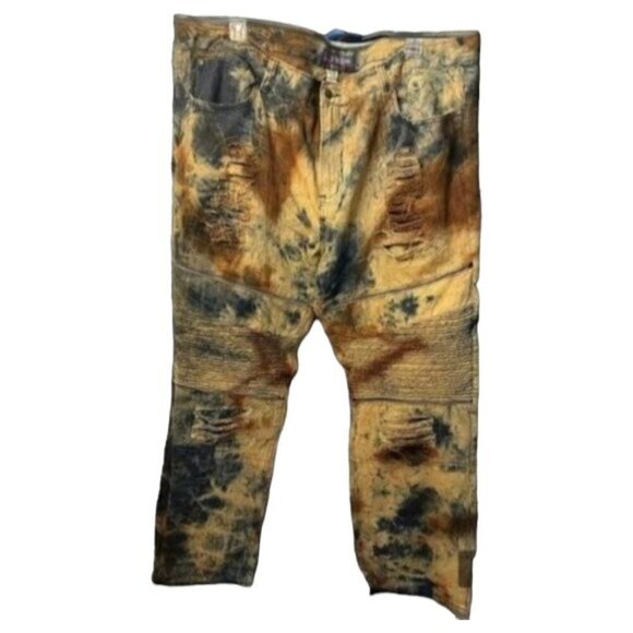 1738 Dynasty Men’s Tie Dyed Distressed Jeans Size 48 - Picture 1 of 13